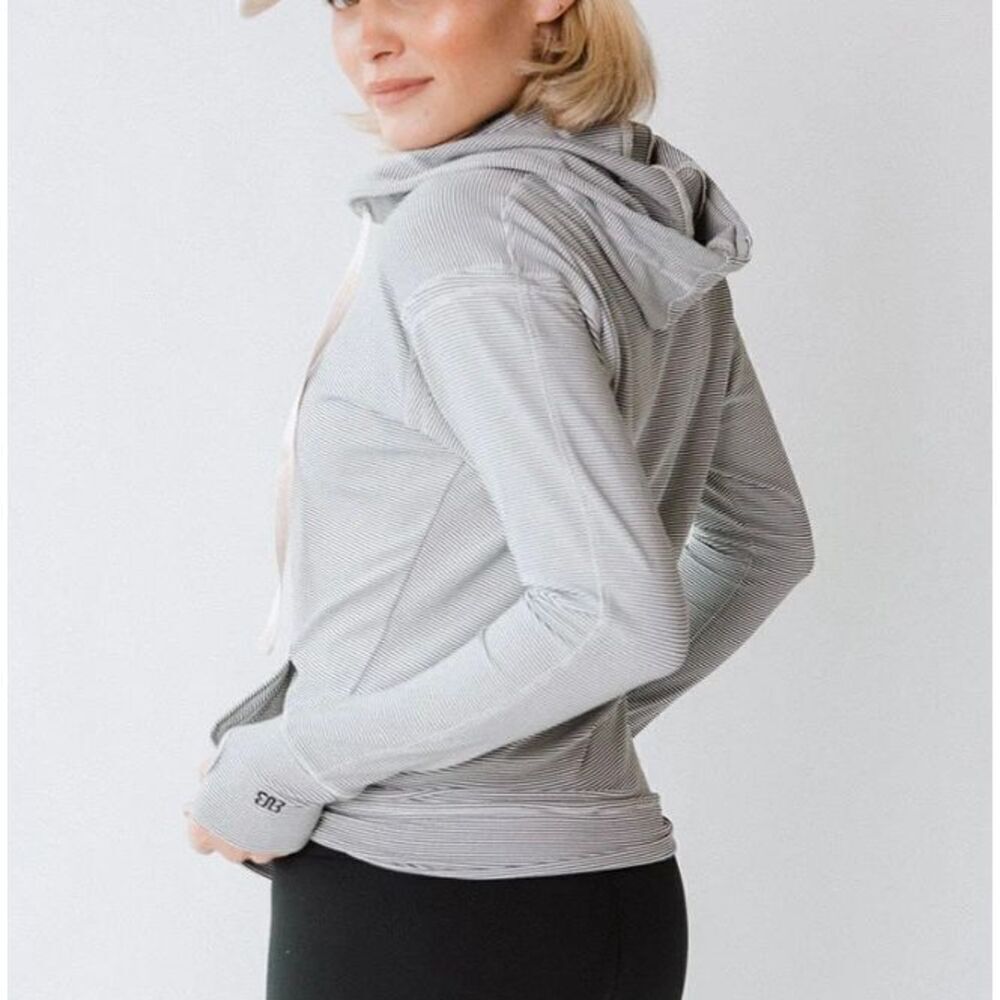 Albion Go To Sweet Stripe Lightweight Women’s Hoodie Zip Up Jacket XS